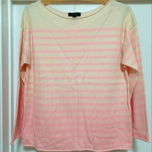 J. Crew Cotton Sweater Pink Stripes